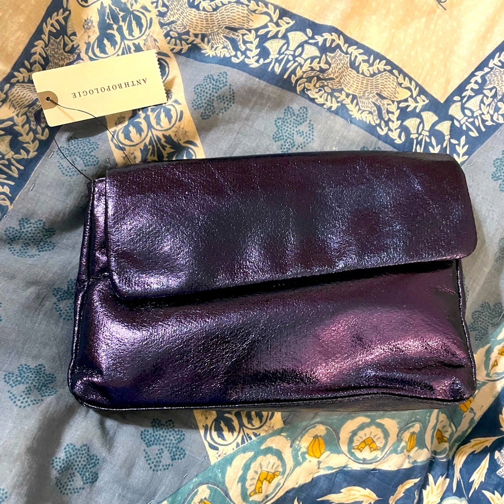 Midnight Blue and Gold Clutch Anthropologie